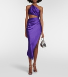 The Sei One-shoulder cutout silk midi dress
