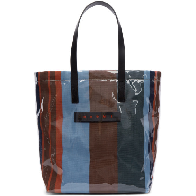 Photo: Marni Blue Striped Glossy Grip Tote