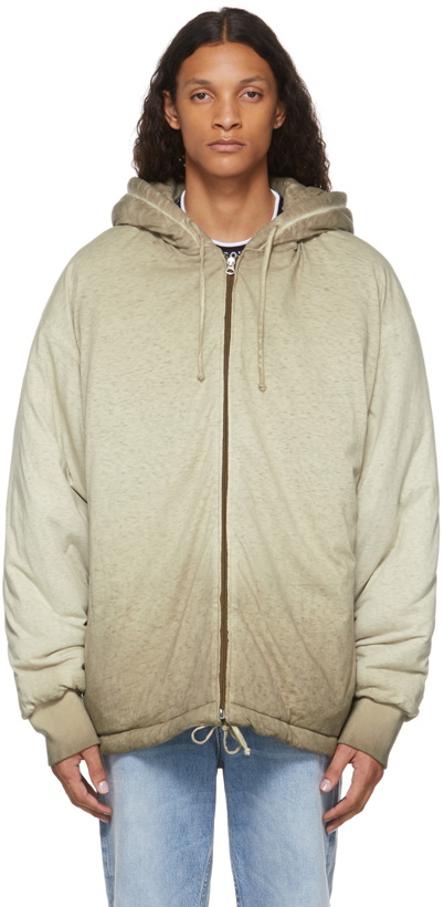 Photo: Acne Studios Khaki Hooded Zip Sweatshirt