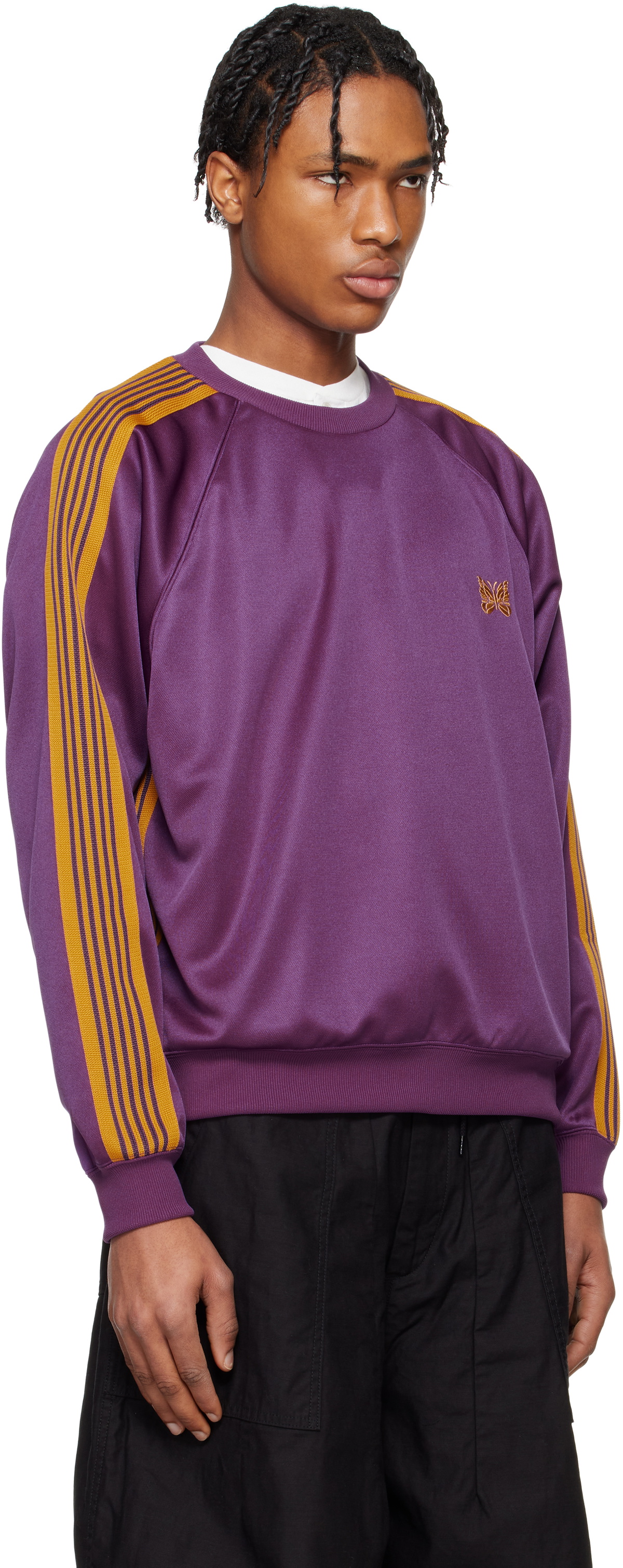 トップス Needles crewneck sweatshirt 2022AW NEEDLES Purple Track Crew Neck Sweatshirt Needles