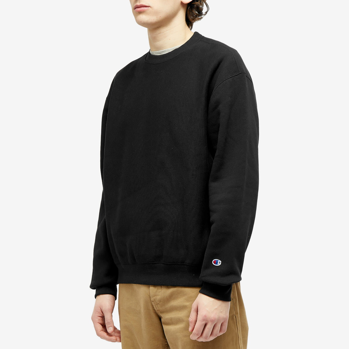 Champion Reverse Weave Men's Classic Crew Sweat in Black