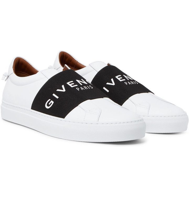 Photo: Givenchy - Urban Street Logo-Print Leather Slip-On Sneakers - Men - White