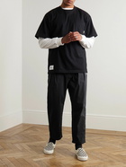 WTAPS - Tapered Logo-Appliquéd Cotton-Blend Trousers - Black