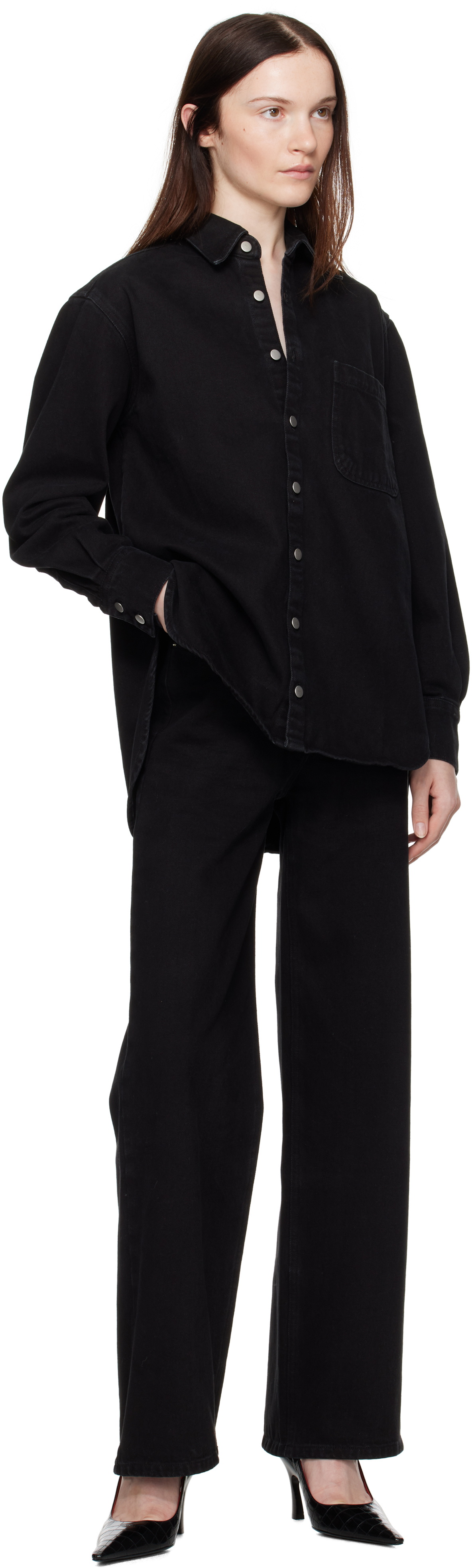 Beaufille Black Elipse Wide Leg Jeans