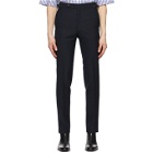 Husbands Navy Fresco Tapered High-Waisted Trousers