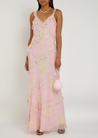 Loveshackfancy Radiance Floral-printed Chiffon Maxi Dress Pink