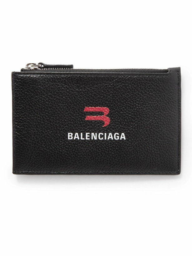 Photo: Balenciaga - Logo-Print Full-Grain Leather Paper Money Cardholder