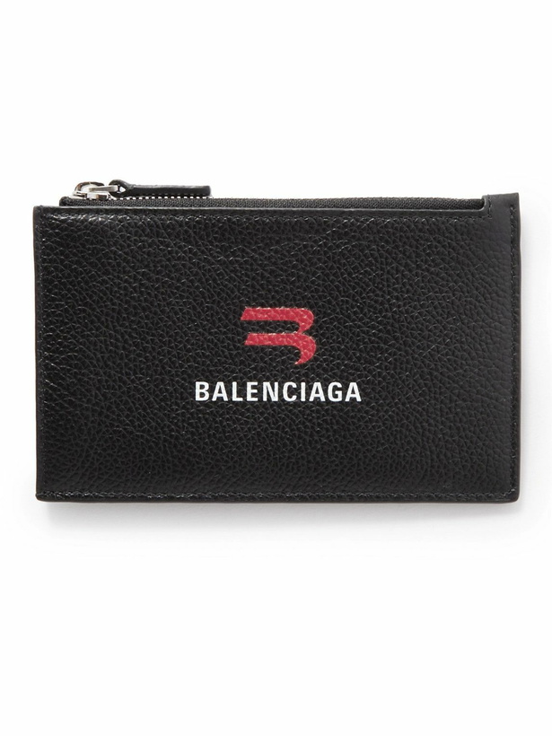 Photo: Balenciaga - Logo-Print Full-Grain Leather Paper Money Cardholder