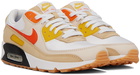 Nike White & Beige Air Max 90 SE Sneakers