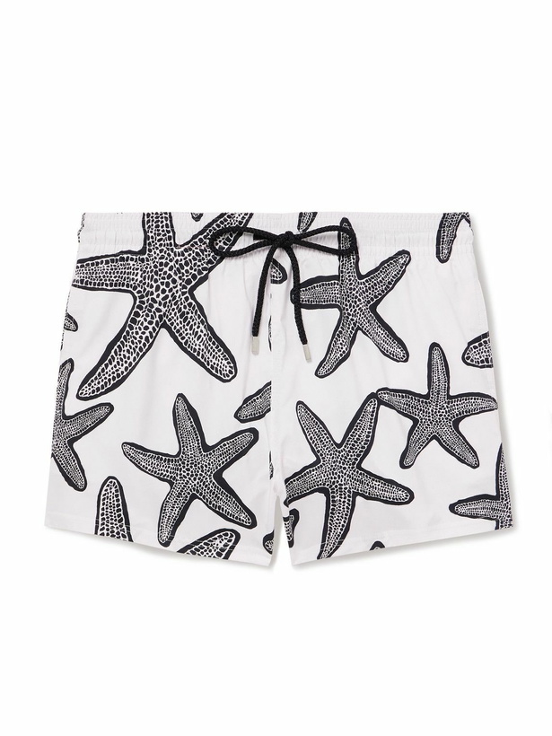 Photo: Vilebrequin - Manta Straight-Leg Mid-Length Printed Swim Shorts - White