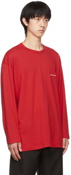 Comme des Garçons Shirt Red Logo Long Sleeve T-Shirt