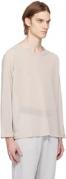 NEEDLES Taupe U-Neck Long Sleeve T-Shirt