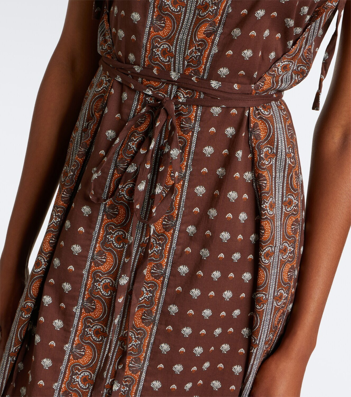 Dôen Amarante printed cotton voile midi dress