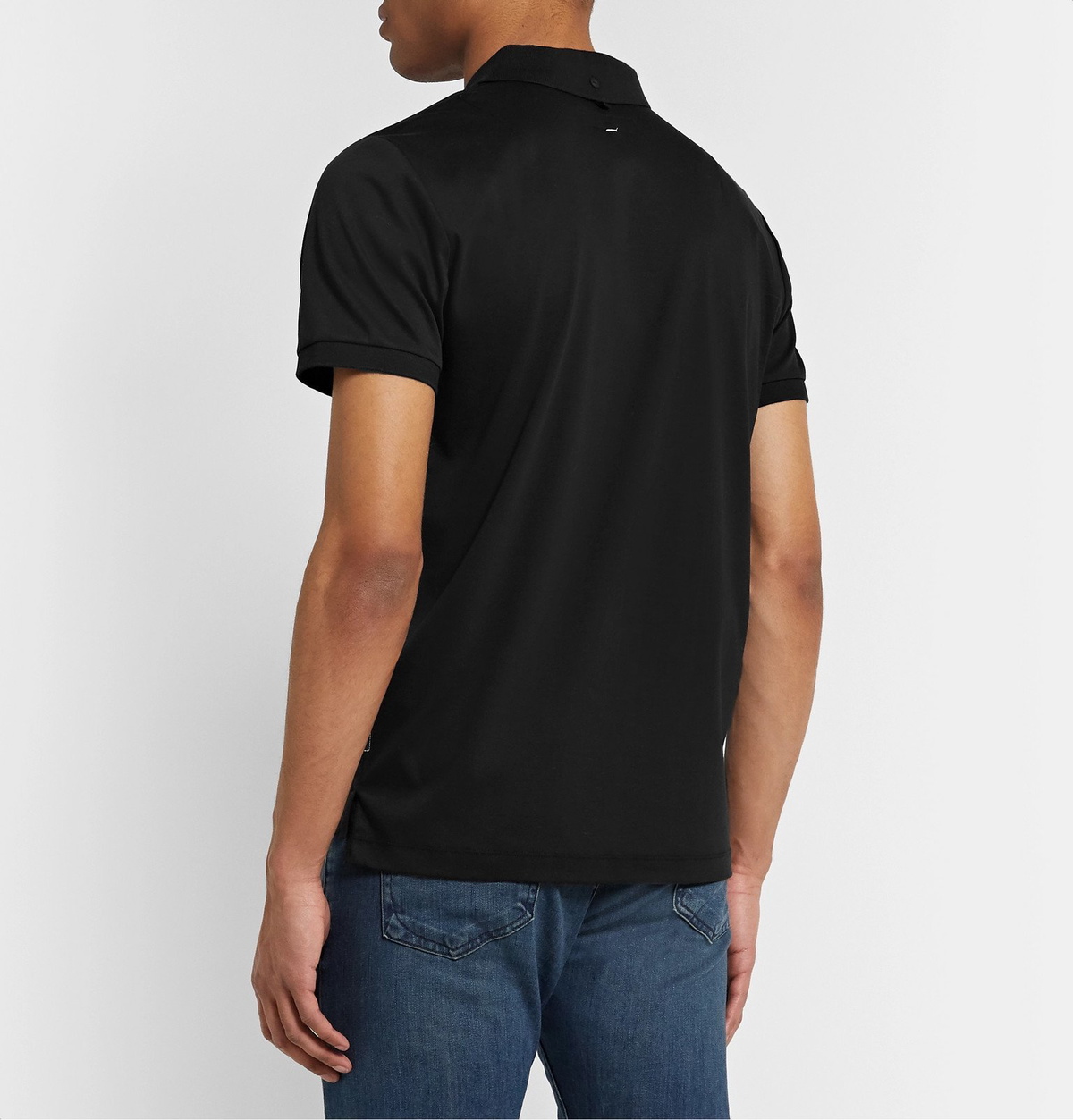 rag & bone - Slim-Fit Logo-Embroidered Cotton-Jersey Polo Shirt - Black Rag  and Bone