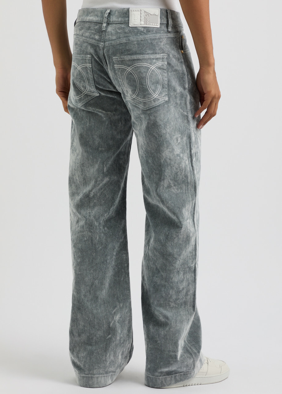 Casablanca Peach Straight-leg Brushed Jeans Grey