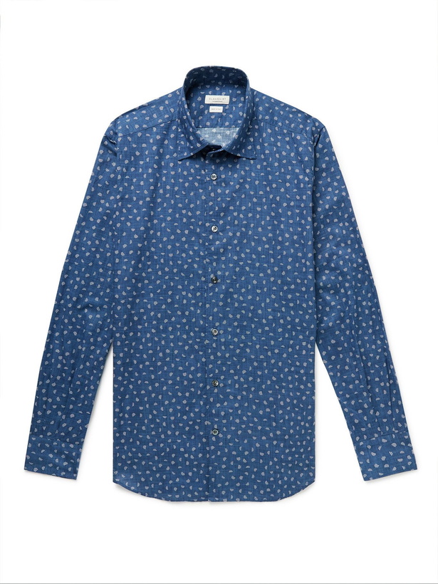 Photo: Incotex - Slim-Fit Printed Cotton Shirt - Blue