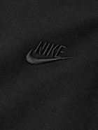 NIKE - Sportswear Logo-Embroidered Loopback Cotton-Jersey Hoodie - Black