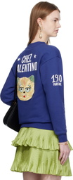 Valentino Blue Embroidered Cotton Sweatshirt