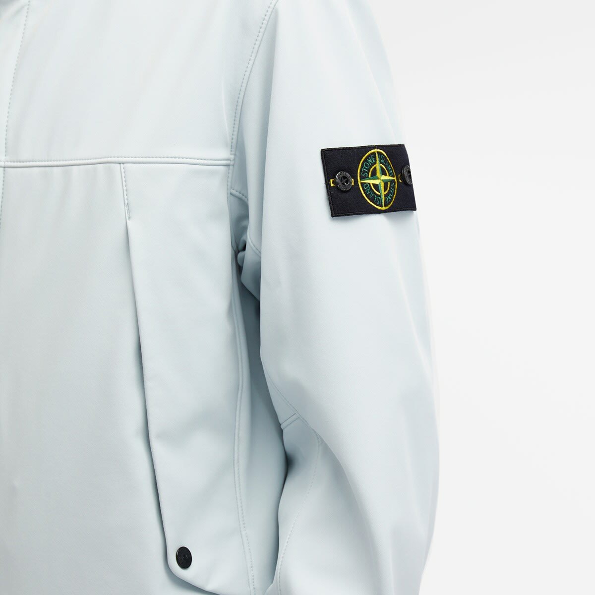 Stone Island Men's Soft Shell-R Hooded Jacket in Sky Blue