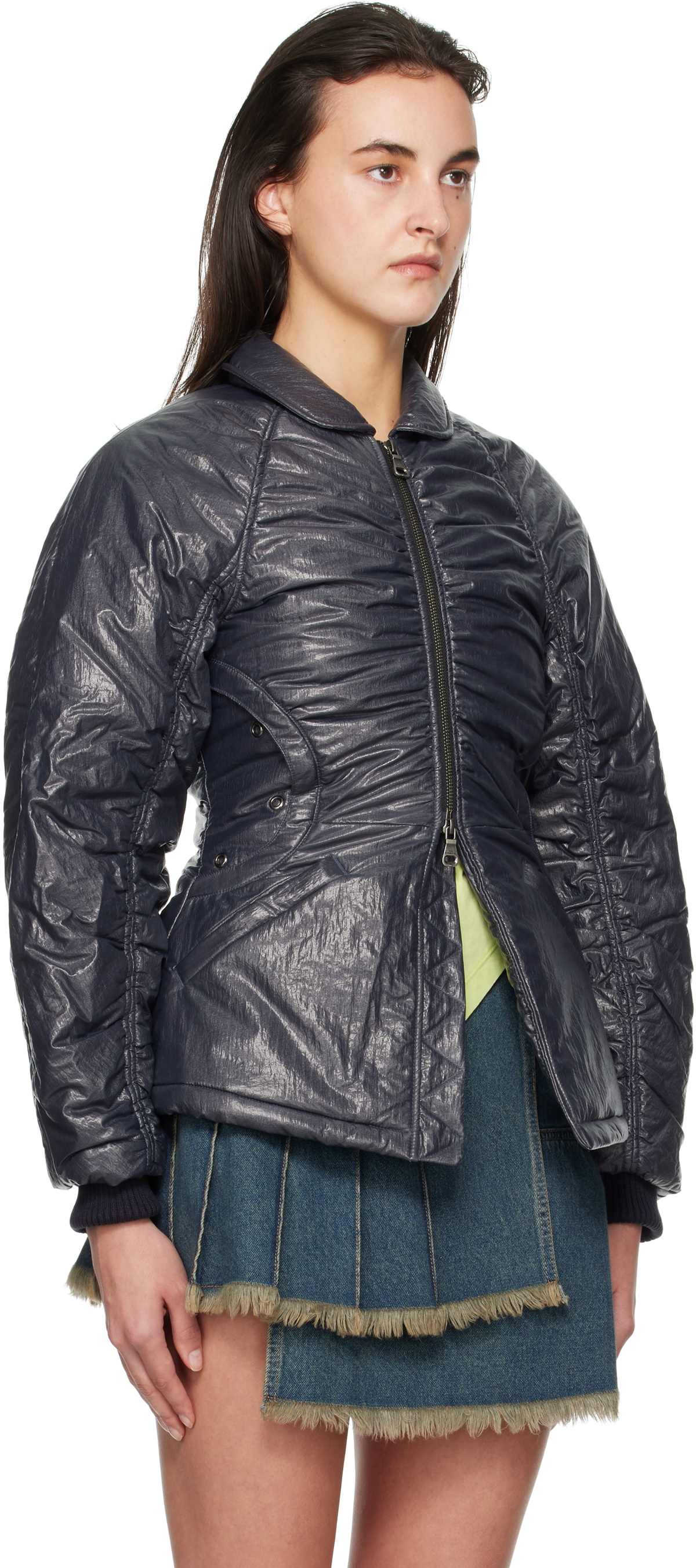 Andersson Bell Gray Luna Back-Corset Bomber Jacket
