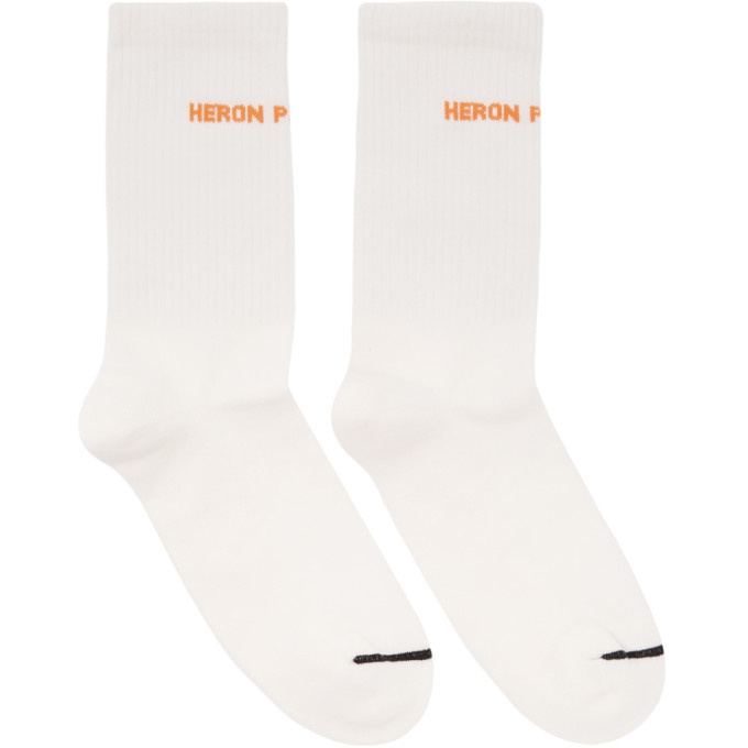 Photo: Heron Preston White Logo Cotton Rib Socks