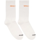 Heron Preston White Logo Cotton Rib Socks