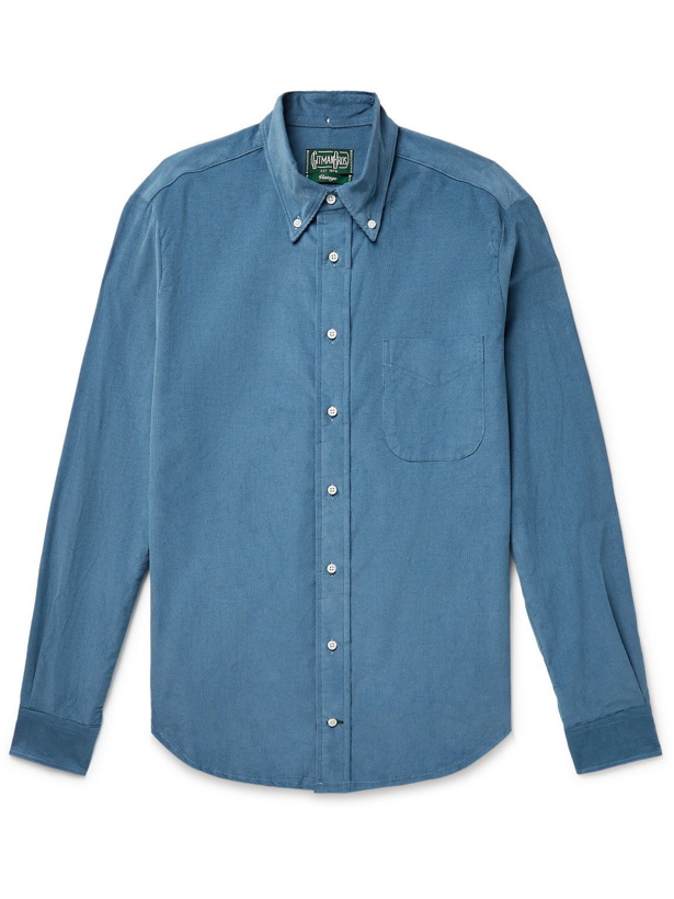 Photo: Gitman Vintage - Button-Down Collar Cotton-Corduroy Shirt - Blue