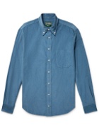 Gitman Vintage - Button-Down Collar Cotton-Corduroy Shirt - Blue