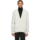 Maison Margiela White Distressed Hem Cardigan