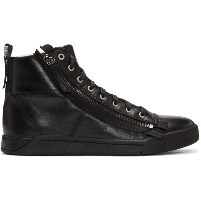 Diesel Black S Diamzip High Top Sneakers Diesel Black Gold
