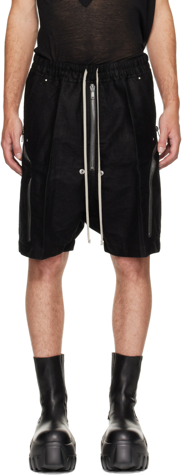 Rick Owens Black Tower Heizer Shorts