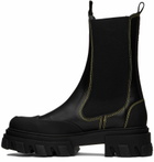 GANNI Black Cleated Mid Chelsea Boots