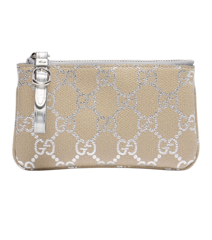 Photo: Gucci GG leather-trimmed pouch