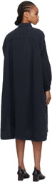 CASEY CASEY Navy Yuki Lounge Shirt Midi Dress