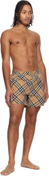 Burberry Beige Check Swim Shorts