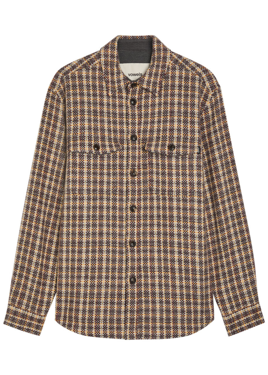 Vowels Checked Wool and Mohair-blend Overshirt Multicoloured
