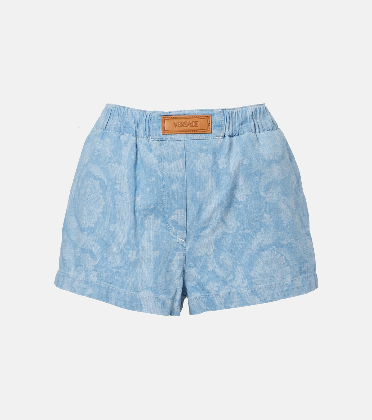Versace Barocco denim chambray shorts