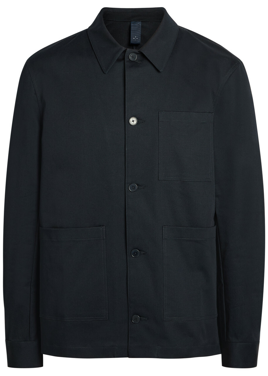 Lestrange Coach Patch Pocket Stretch-cotton Overshirt Navy