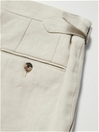 Thom Sweeney - Tapered Pleated Linen Suit Trousers - Neutrals