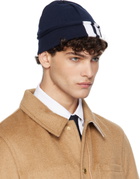 Thom Browne Navy Classic Jersey 4-Bar Loopback Beanie