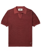VALSTAR - Wool and Silk-Blend Polo Shirt - Red