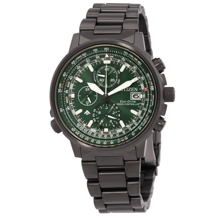 Photo: Citizen Promaster Chronograph Green Dial Mens Watch AT8304-57W