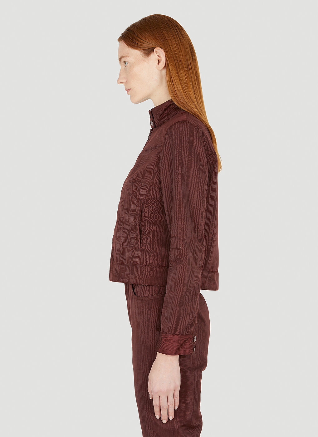 Boxy Moire Track Jacket in Brown Marine Serre