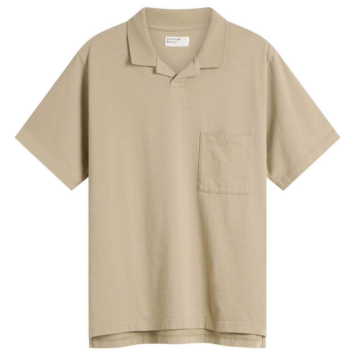 Universal Works Men's Rugby Jersey Oversized Vacation Polo in Sand