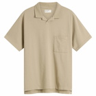 Universal Works Men's Rugby Jersey Oversized Vacation Polo in Sand