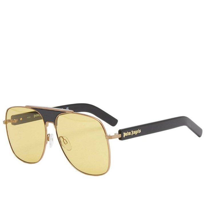 Photo: Palm Angels Men's Bay Sunglasses in Gold/Yellow