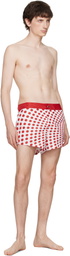 Jean Paul Gaultier White & Red 'The Red Polka-Dot Swimming' Shorts
