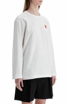 COMME DES GARCONS PLAY t-shirt unisex in cotone bianco con logo cuore rosso White