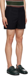 Dries Van Noten Black Creased Shorts