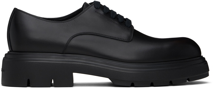 Photo: Ferragamo Black Chunky Lace Up Derbys